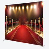 Aperturee - Aperturee Red Gold Sunlight Carpet Square Double-Sided Backdrop